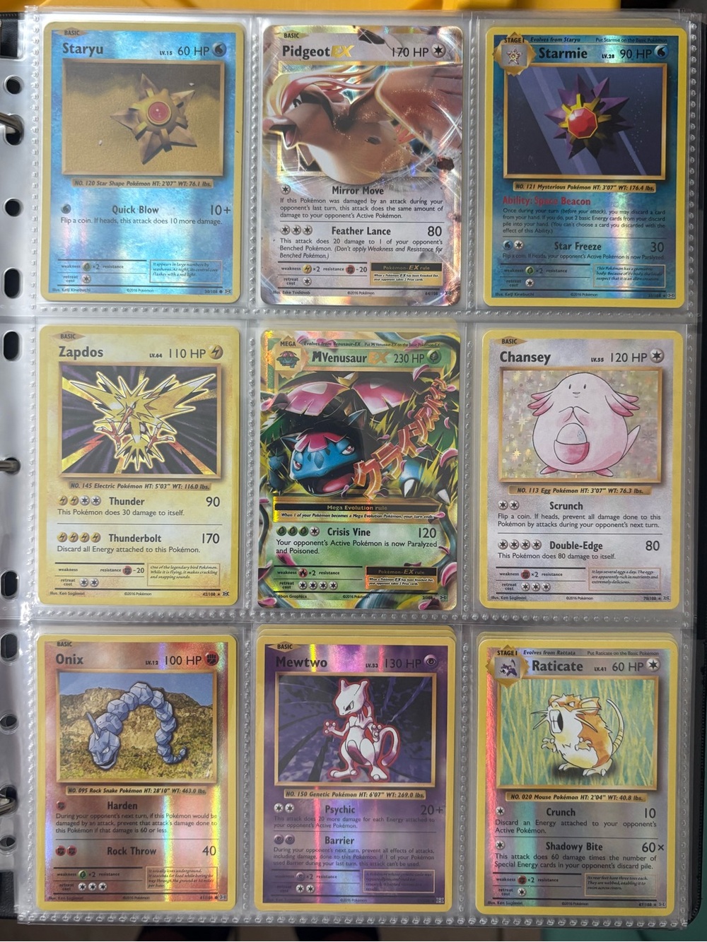 Pokemon 2016 XY EVOLUTIONS Nm-Lp 89 Nm-Lp Card Binder Lot Collection
